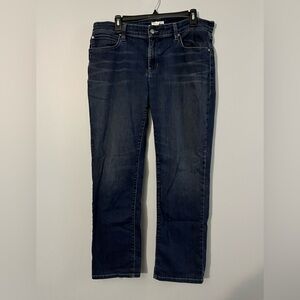 Eileen Fisher Straight Leg dark wash jeans Organic Cotton size 14p petite